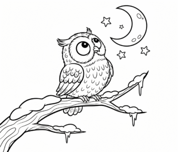 Sowa na śnieżnej gałęzi