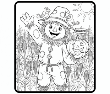 Strach na wróble na polu kukurydzy