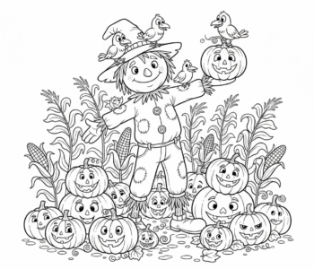 Jesienny strach na wróble i dynie