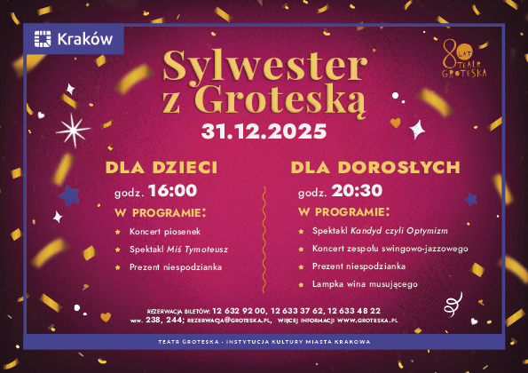 Wejdź w Nowy Rok z Groteską – sylwestrowa noc dla dzieci i dorosłych