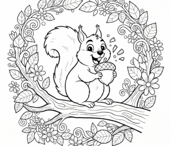 Wiewiórka w letnim lesie