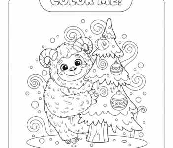 Yeti chowa się za drzewem