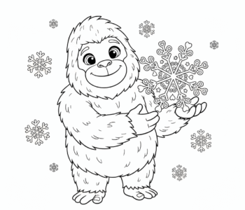 Yeti i delikatny płatek śniegu