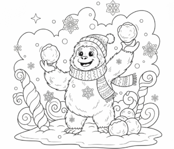 Yeti zabawa na śniegu