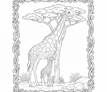 Żyrafa posila się na afrykańskiej sawannie