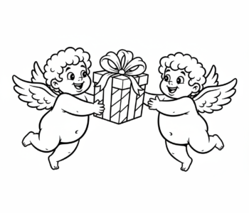 Aniołek daje prezent