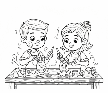 Dzieci malują jajka