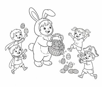 Zajączek rozdaje jajka