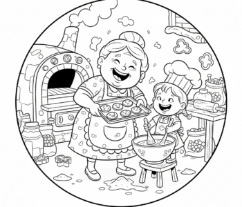 Babcia i wnuczka pieką razem