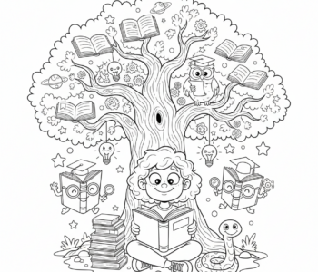 Czytająca dziewczynka pod drzewem