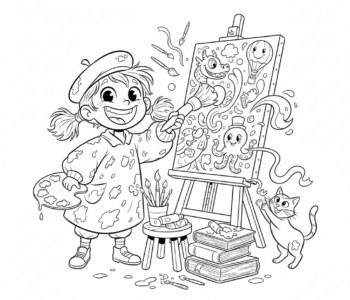 Mała artystka tworzy