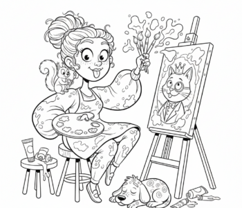 Artystka maluje portret