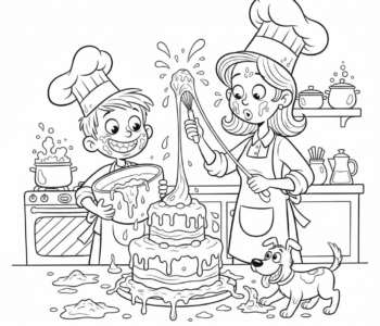 Mama i dziecko pieką ciasto