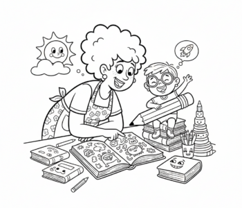 Mama pomaga w lekcjach