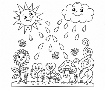 Słońce i deszcz dla ogrodu Ziemi