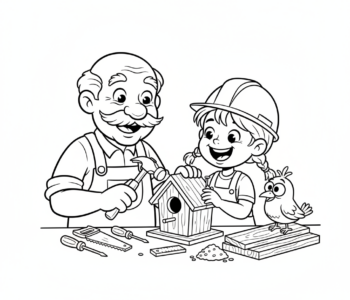 Dziadek i budka dla ptaków