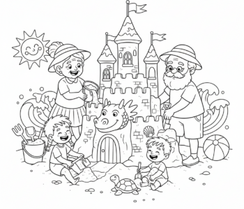 Zamek z piasku z Dziadkami