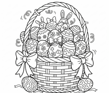 Koszyk pełen wielkanocnych skarbów