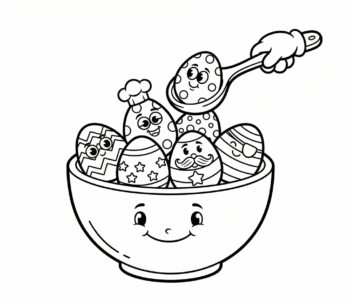 Miska barwnych jajek