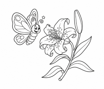 Motyl i lilia wielkanocna