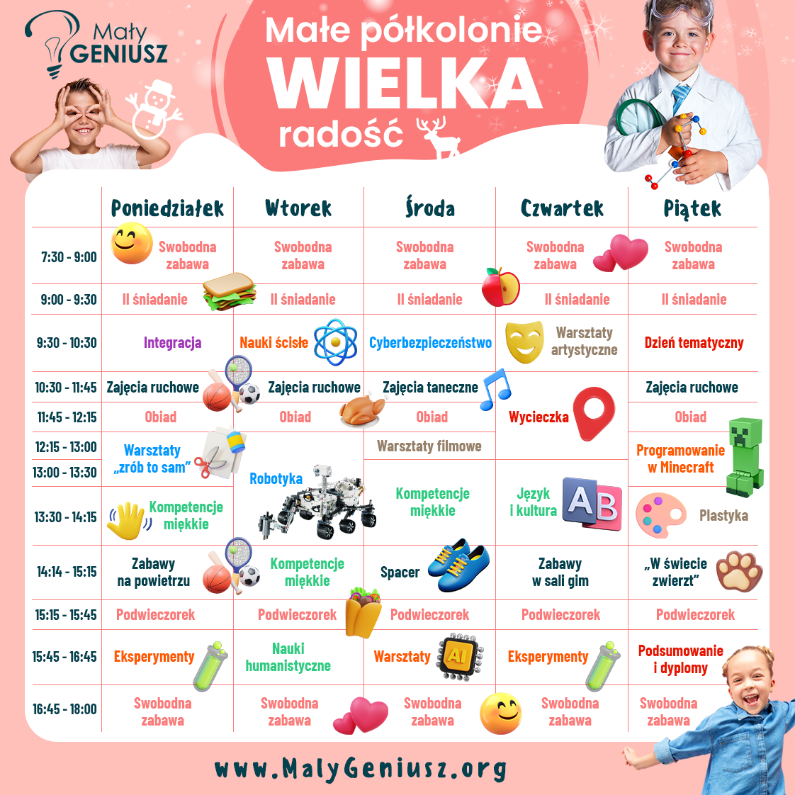 półkolonie zimowe 2026 dla dziecka TwojRobot