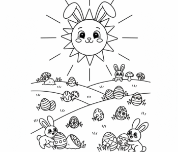 Słońce i ukryte wielkanocne jajka