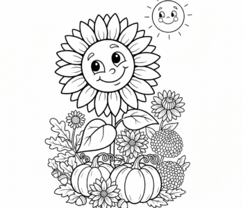 Słonecznik w jesiennym ogrodzie