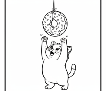 Kotek i wiszący pączek