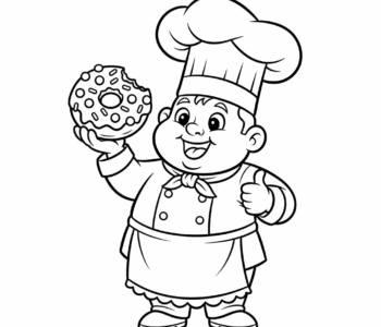 Mały szef kuchni i pączek