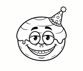 Pączek z miną i czapką