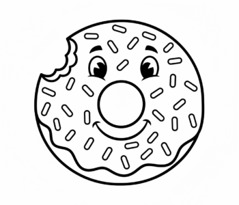 Uśmiechnięty pączek z posypką