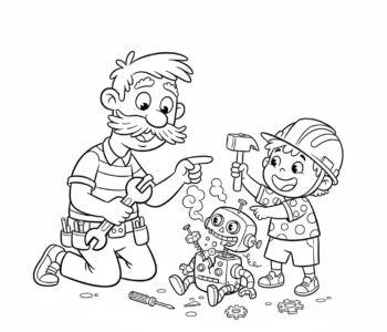 Tata uczy majsterkowania