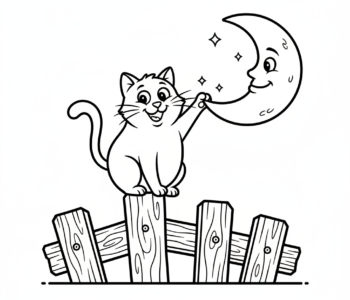 Czarny kot na płocie