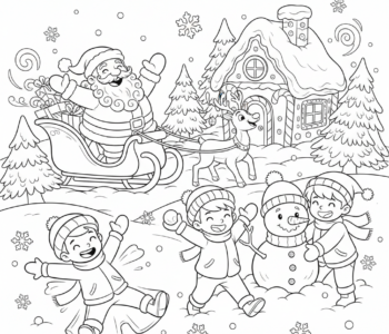 Zimowa zabawa i Mikołaj