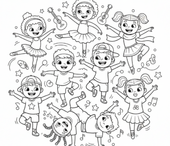 Dzieci ćwiczą taniec