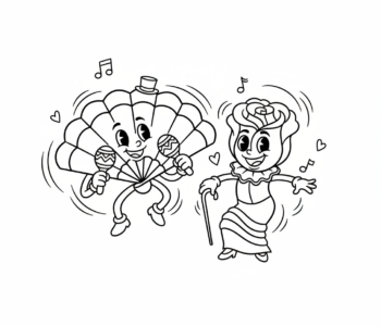 Wachlarz i róża flamenco