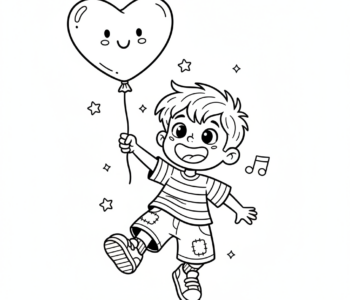 Chłopiec z balonem sercem