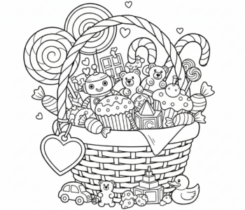 Koszyk walentynkowych słodkości