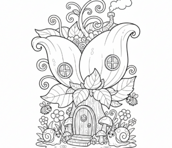 Domek wróżek w kwiecie