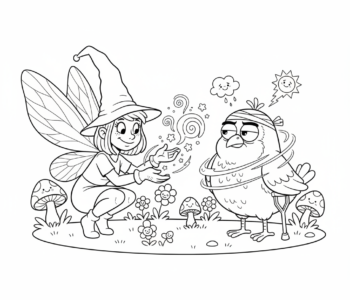 Wróżka uzdrawia ptaka