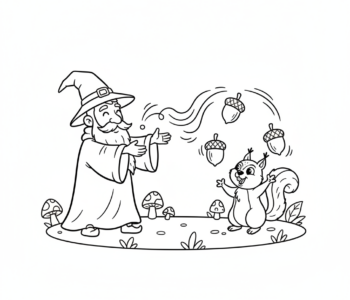 Czarodziej i żonglująca wiewiórka