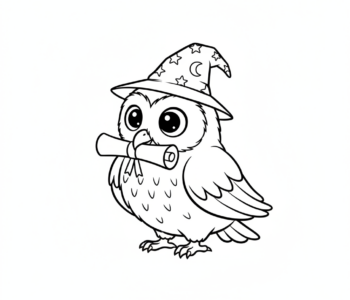Sowa w kapeluszu