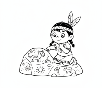 Dziecko i petroglify