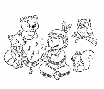 Indianin gra na flecie