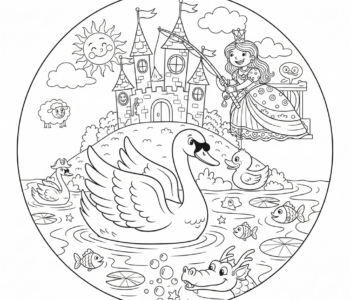 Łabędź przy zamku