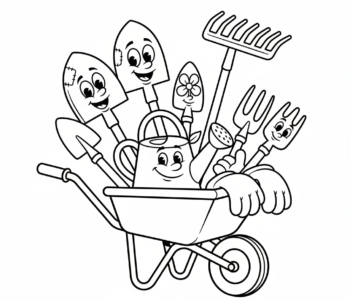 Taczka z narzędziami