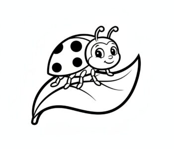 Biedronka na wiosennym liściu