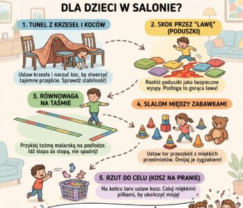 Jak zrobić domowy tor przeszkód dla dzieci w salonie?