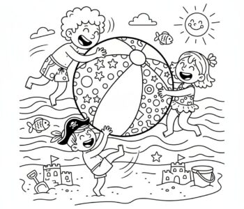 Zabawy z piłką na letniej plaży