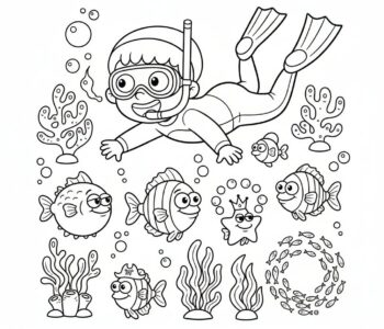 Podwodny świat: dziecko i ryby